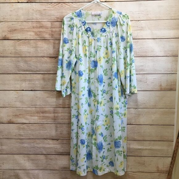 VINTAGE SHADOWLINE FLORAL PRINT ROBE - Picture 1 of 9